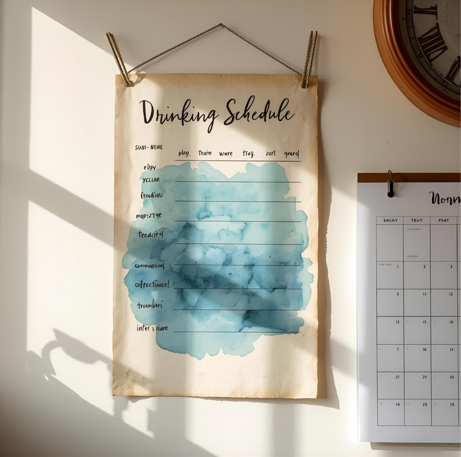 Blog drinking schedule